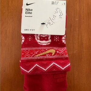 Nike Elite Crew Basketball Socks Christmas Size Med Men Sz 6-8 WM 6-10 Youth 5-7